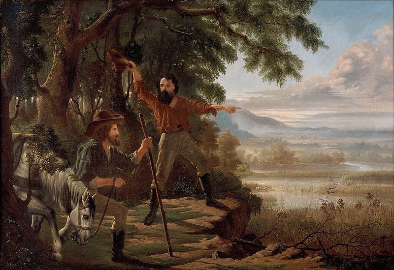 unknow artist Arrival of Burke and Wills at Flinders River, oil painting picture